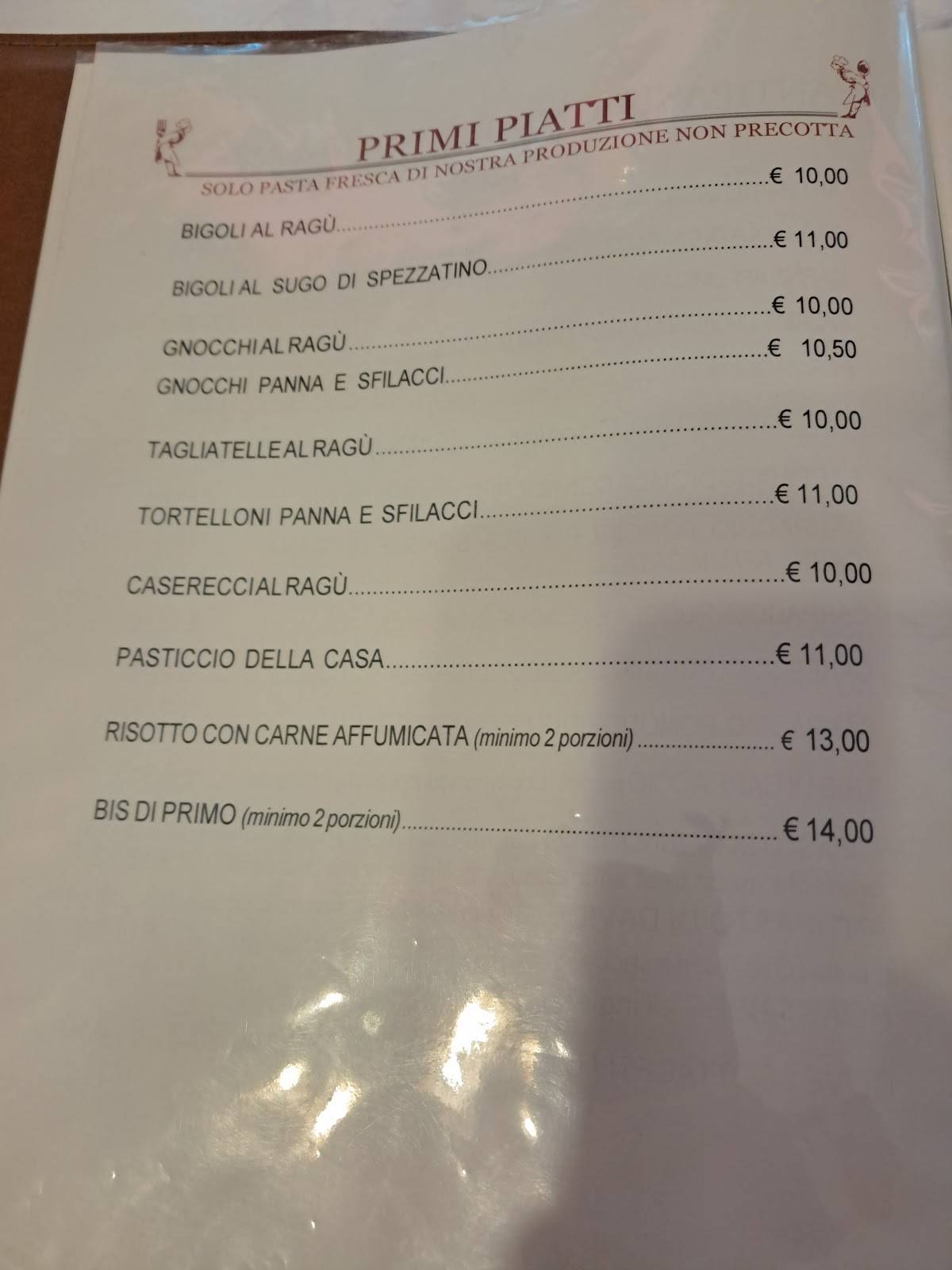 Menu di Trattoria Ristorante Savio Ivo 