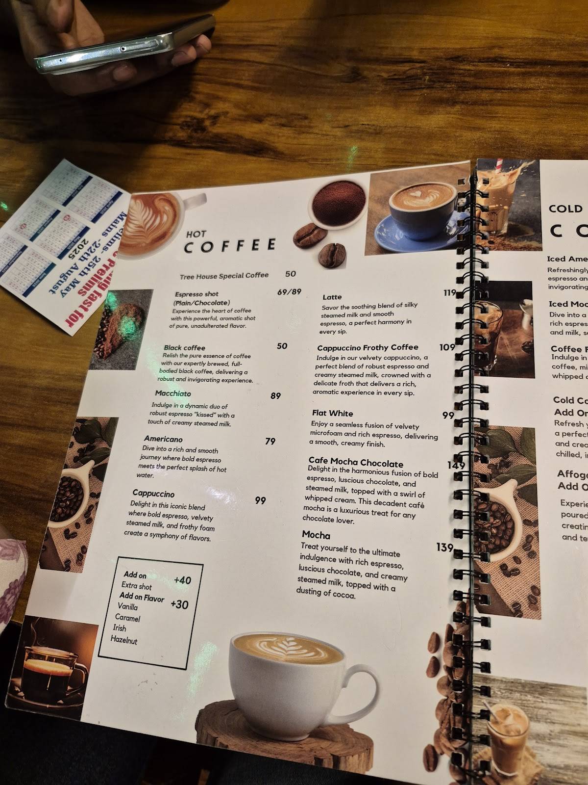 TREE HOUSE CAFE menu