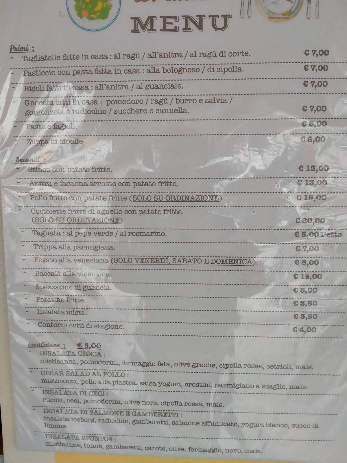 Menu di 2PUNTO4 