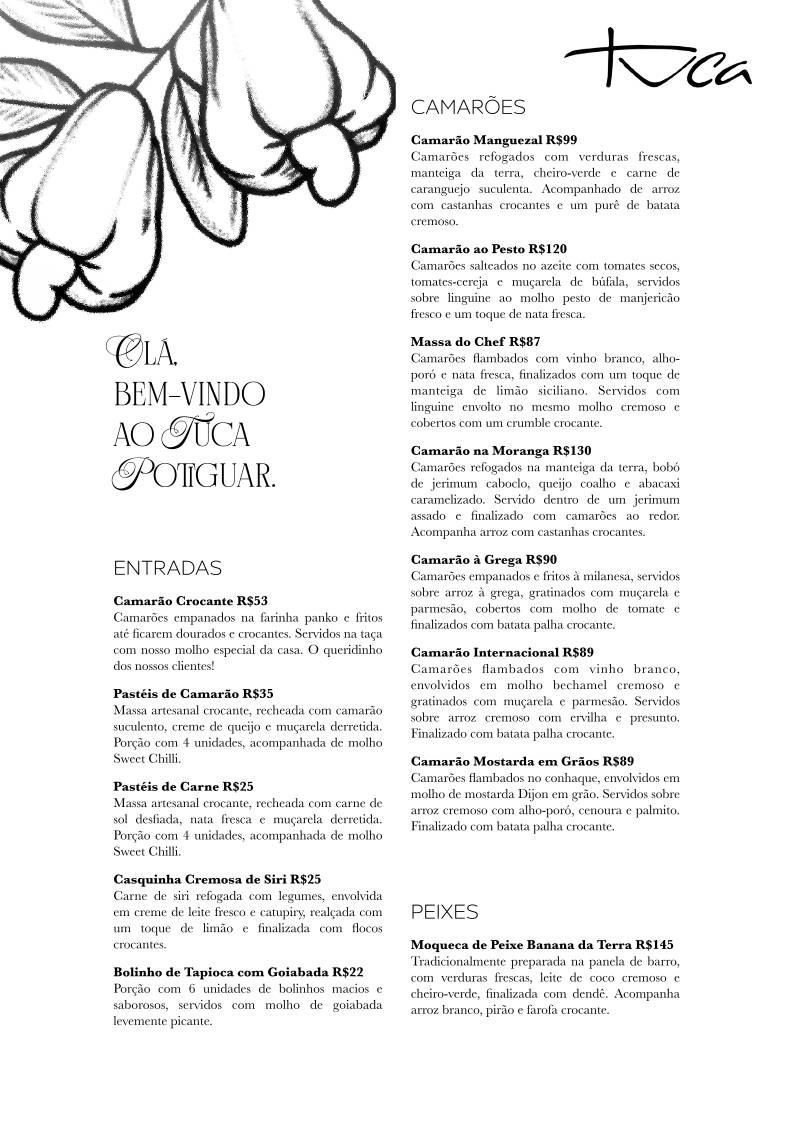 Tuca Potiguar cardápio