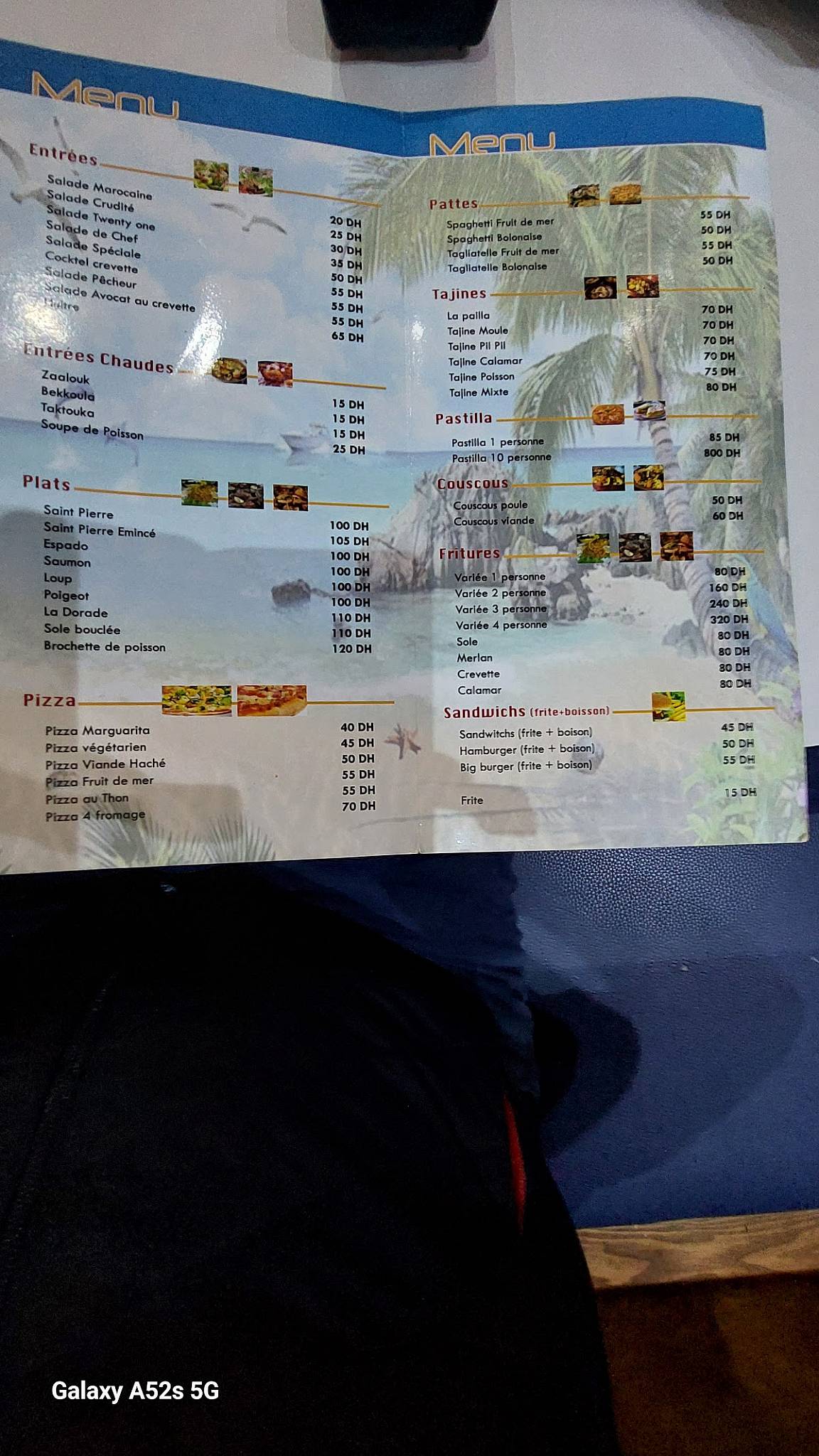 Menu de Twenty One