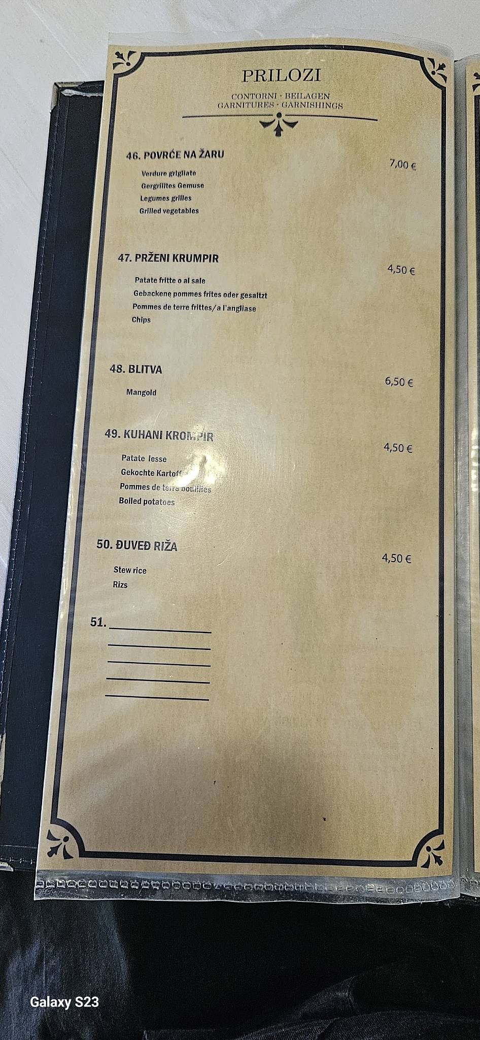 Menu di U.O Aenona 