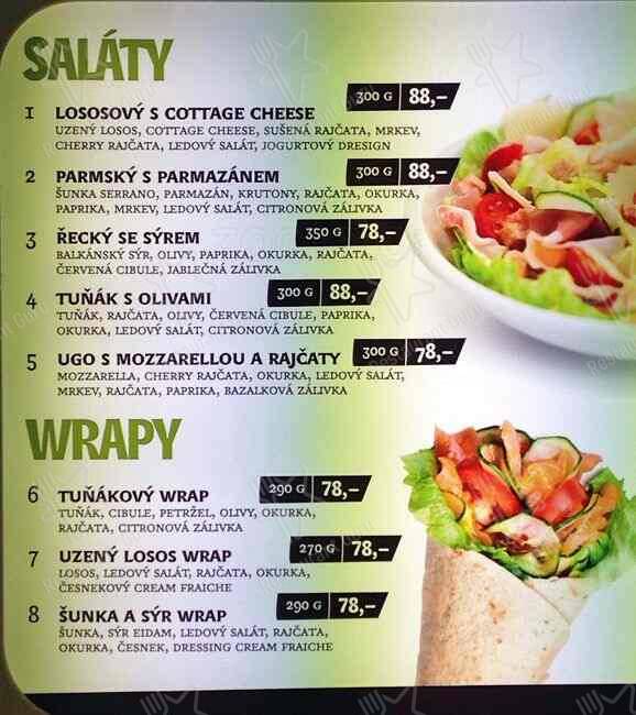 UGO salaterie menu