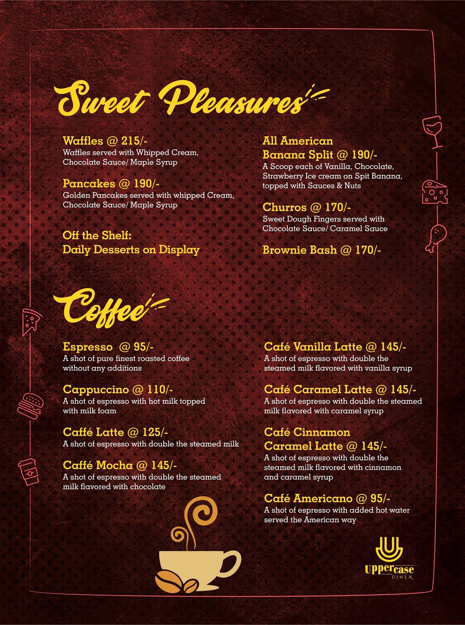 UPPERCASE Diner menu