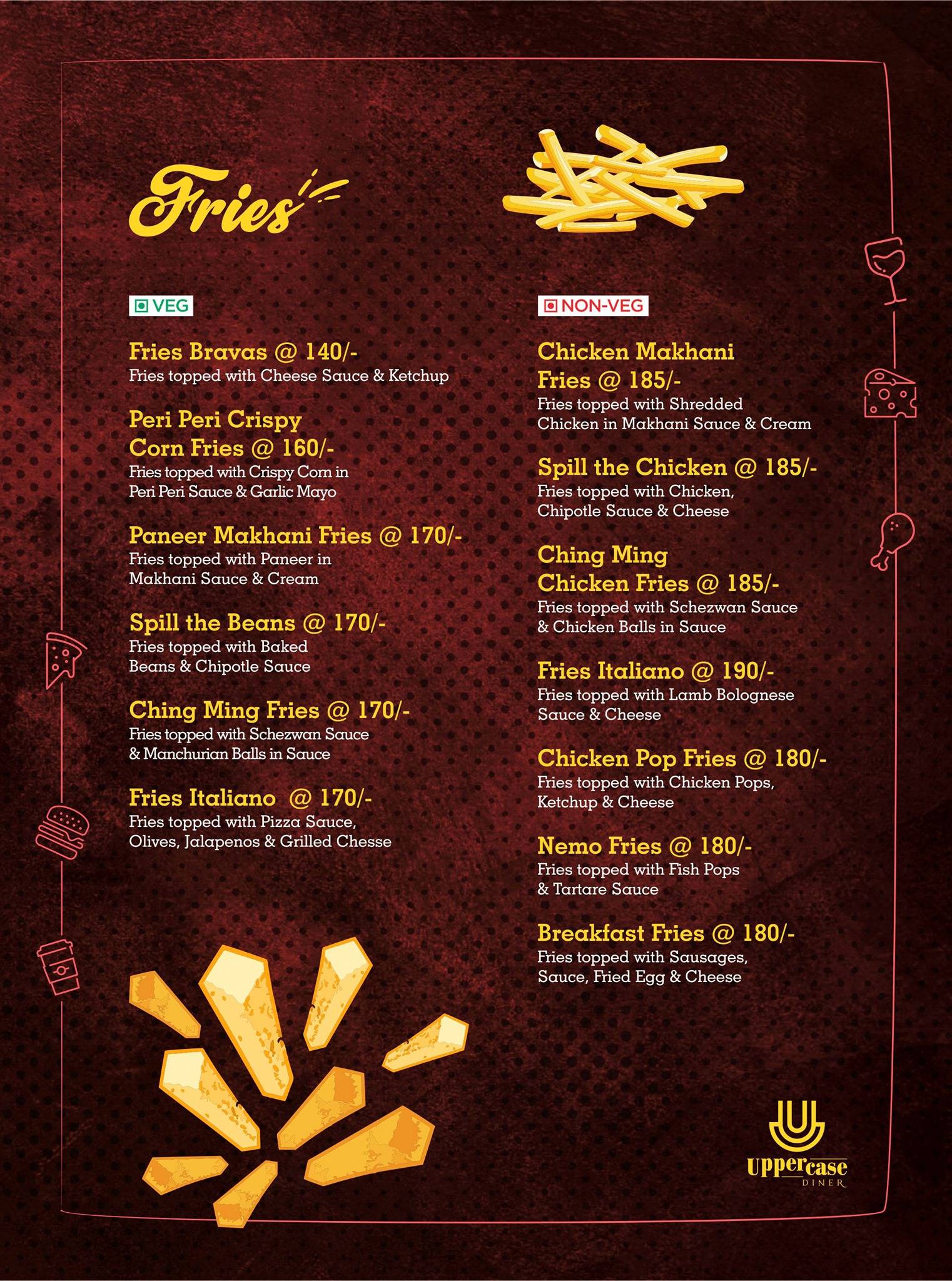 UPPERCASE Diner menu