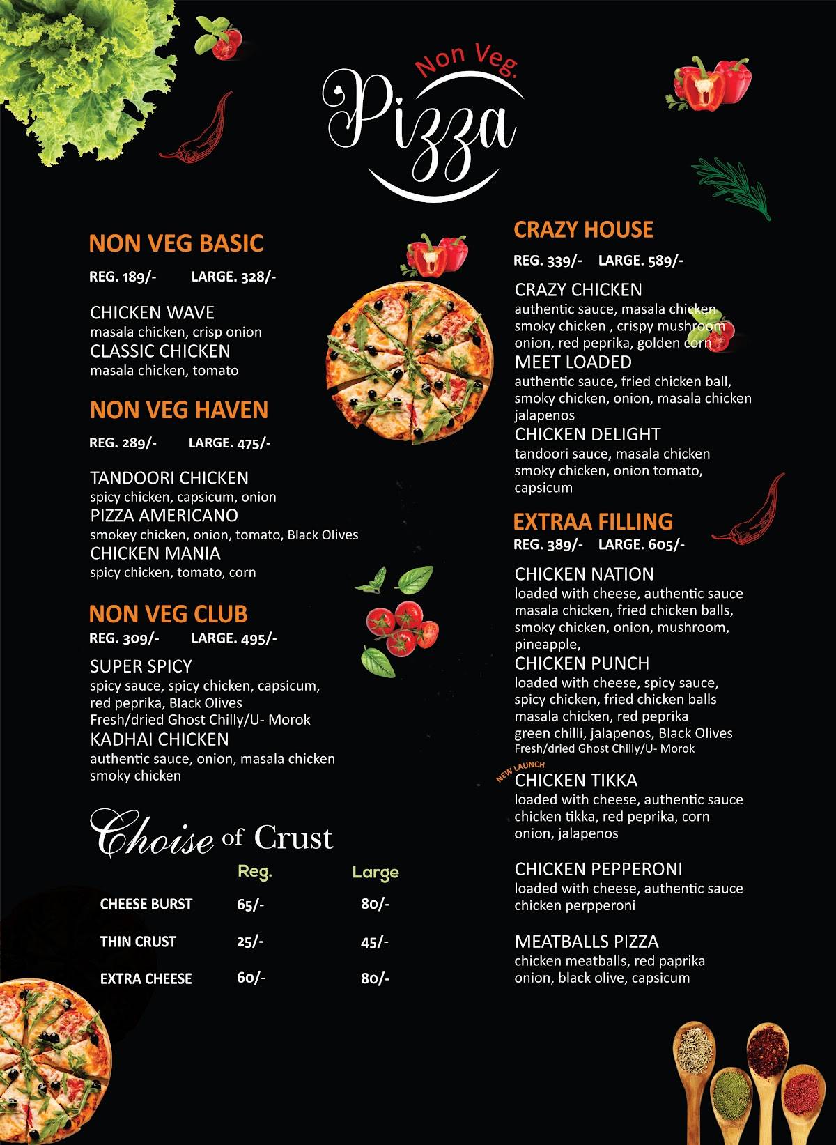 US Pizza & Fried Chicken (USPFC), Imphal menu