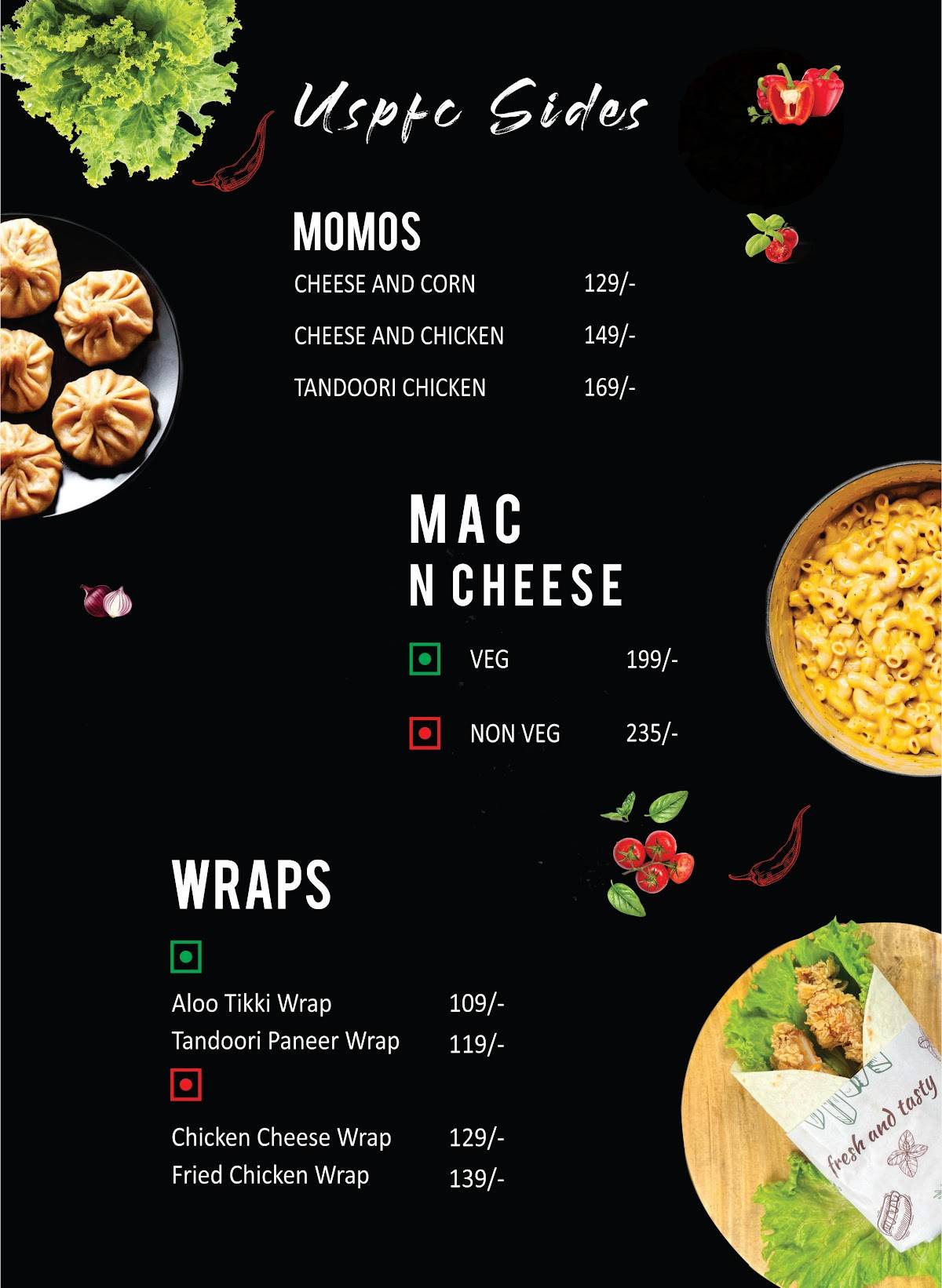 US Pizza & Fried Chicken (USPFC), Imphal menu