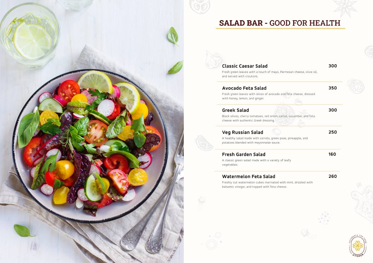 UTSAVA Pure Veg Family Restaurant Fine Dine menu