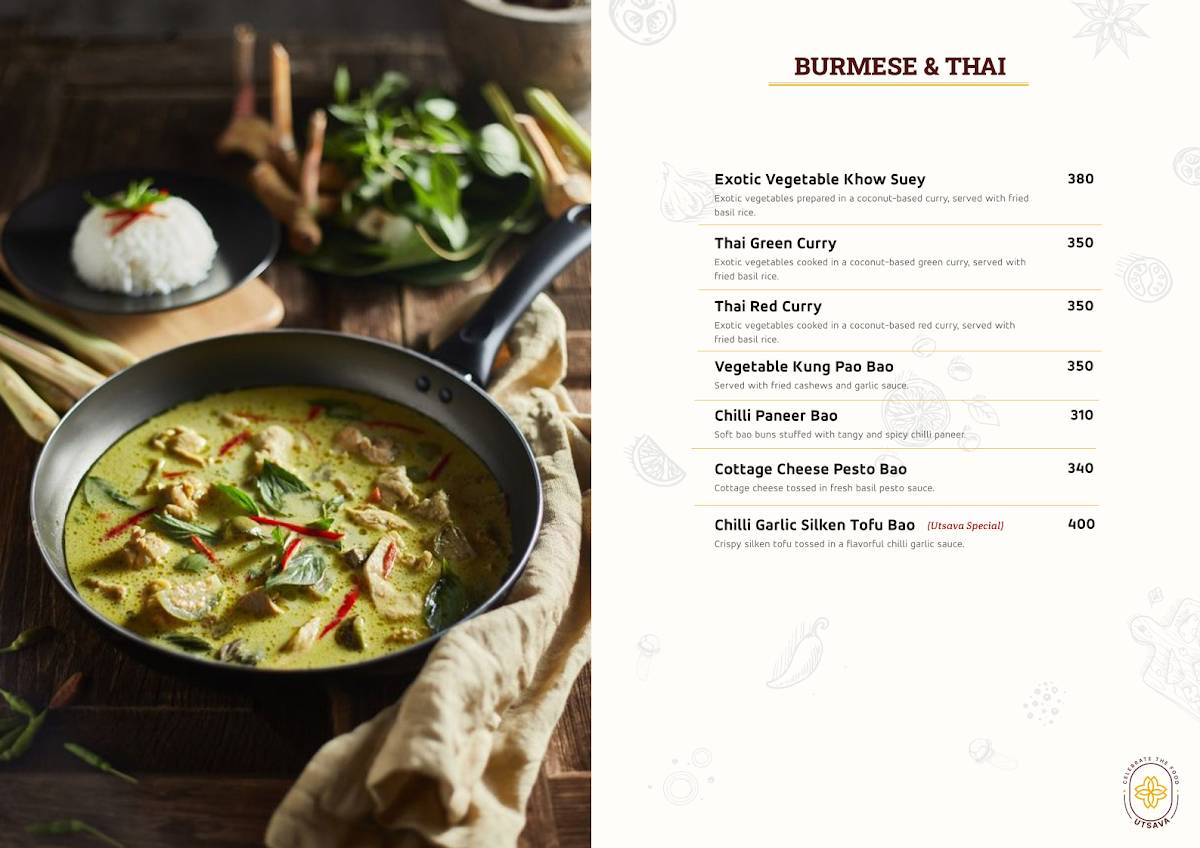 UTSAVA Pure Veg Family Restaurant Fine Dine menu