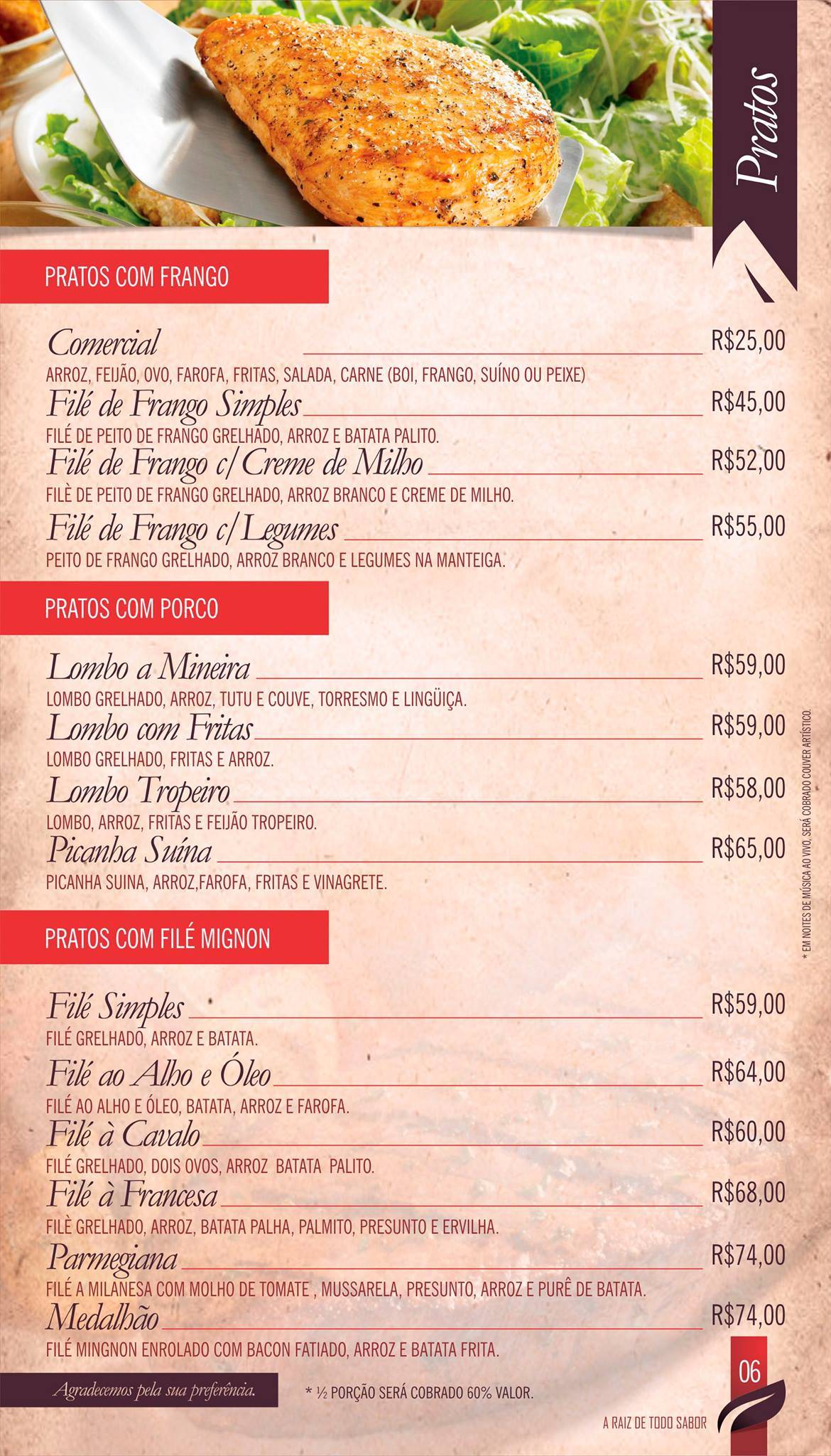 Braúnas Grill cardápio