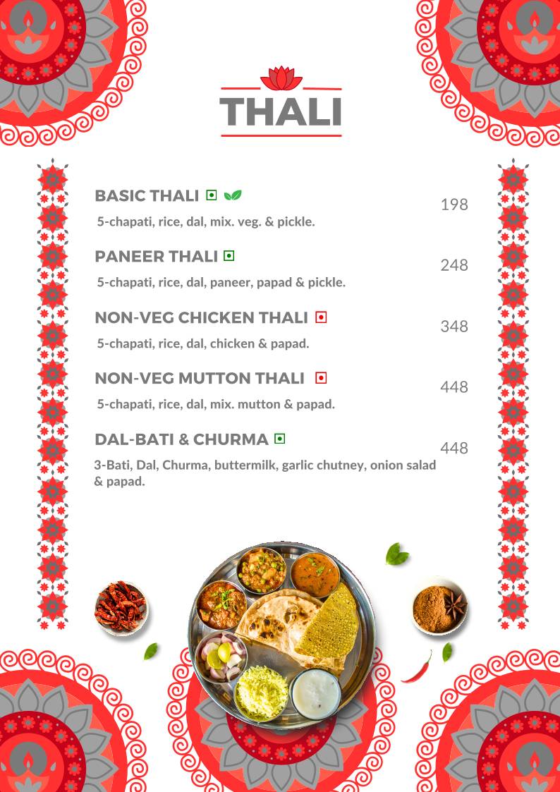 Kitchens of Mewar Restaurant menu