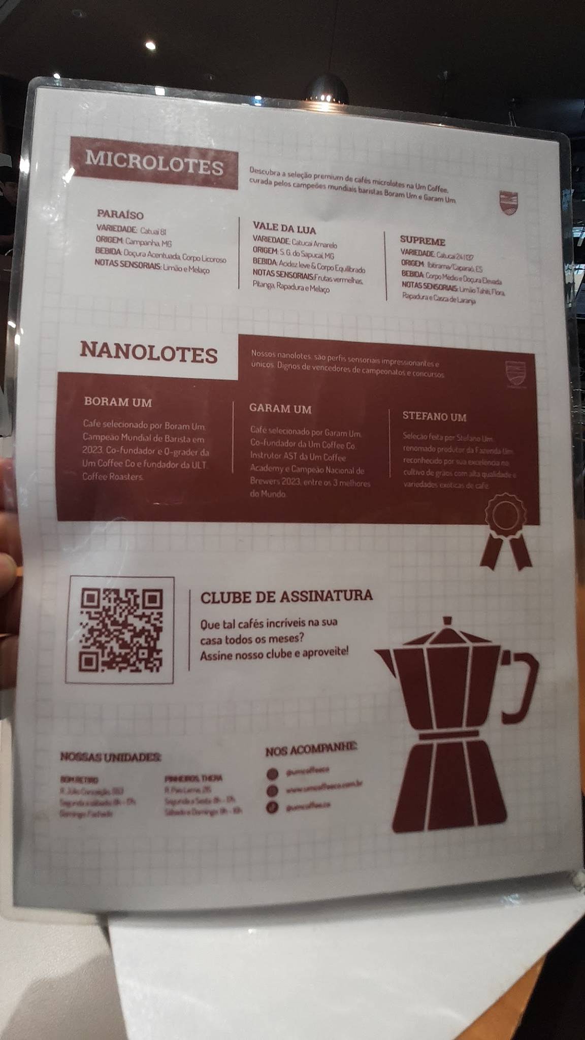 Um Coffee Co. cardápio