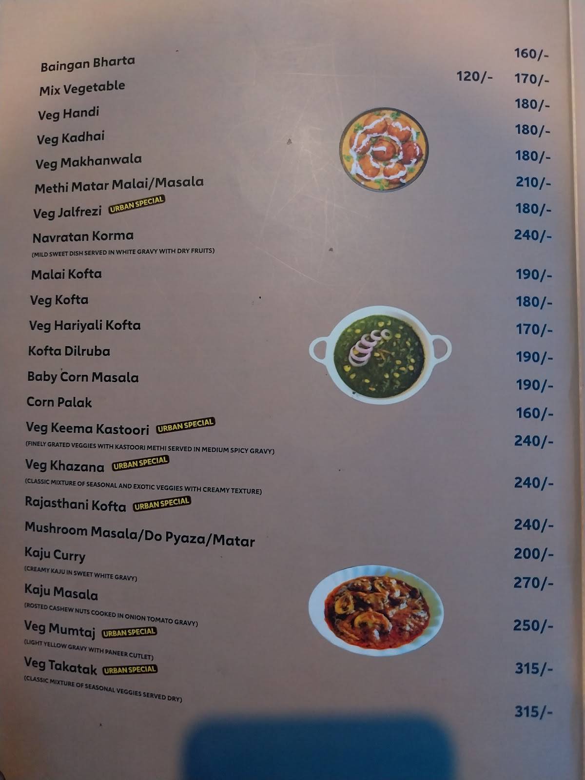 Urban Biryani Restaurant menu