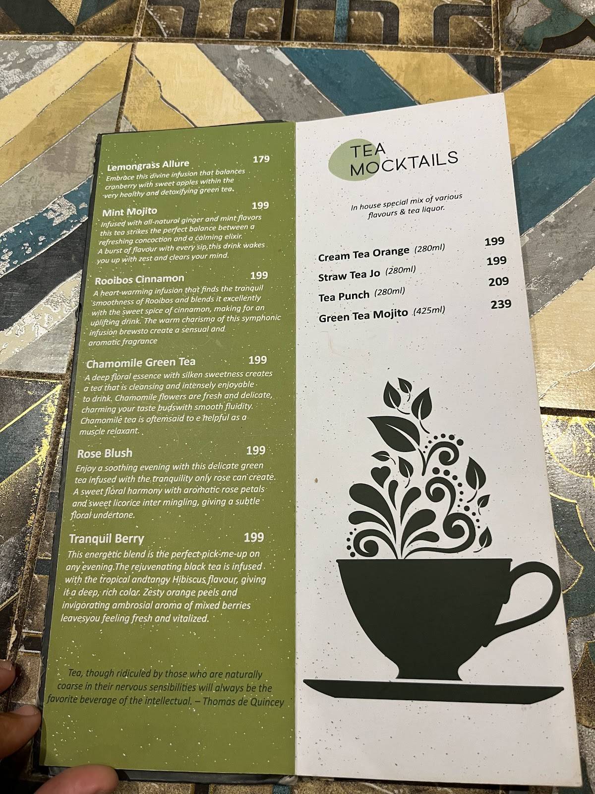 VARIETEA VADODARA menu