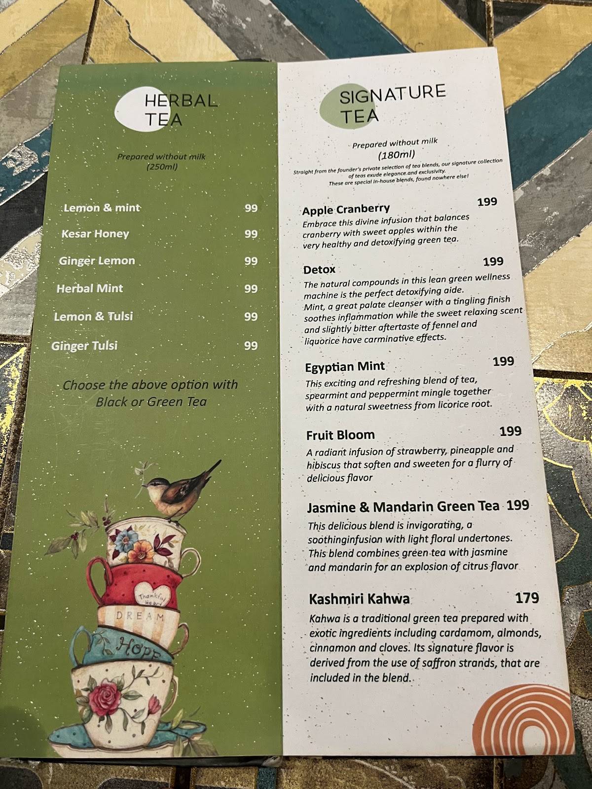 VARIETEA VADODARA menu