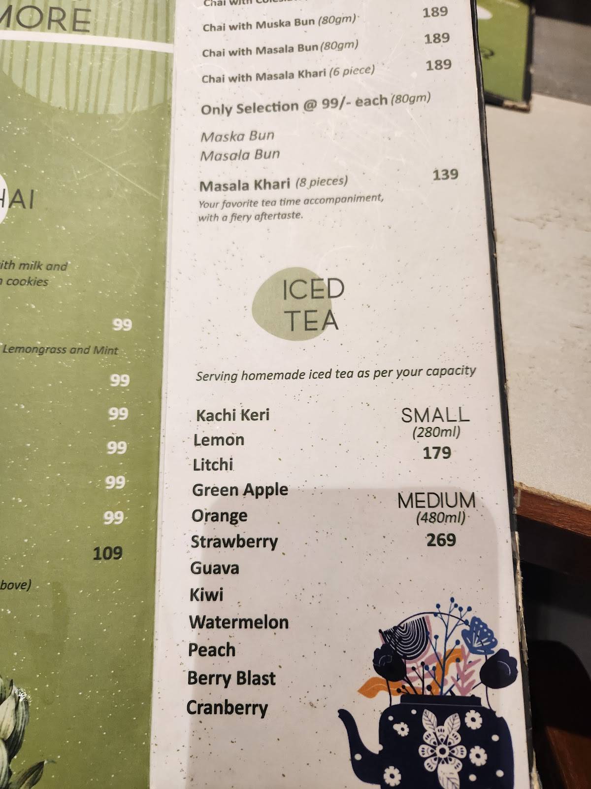 VARIETEA VADODARA menu