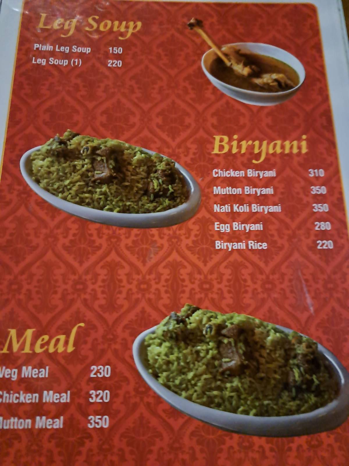 Vaishali Channapatna menu