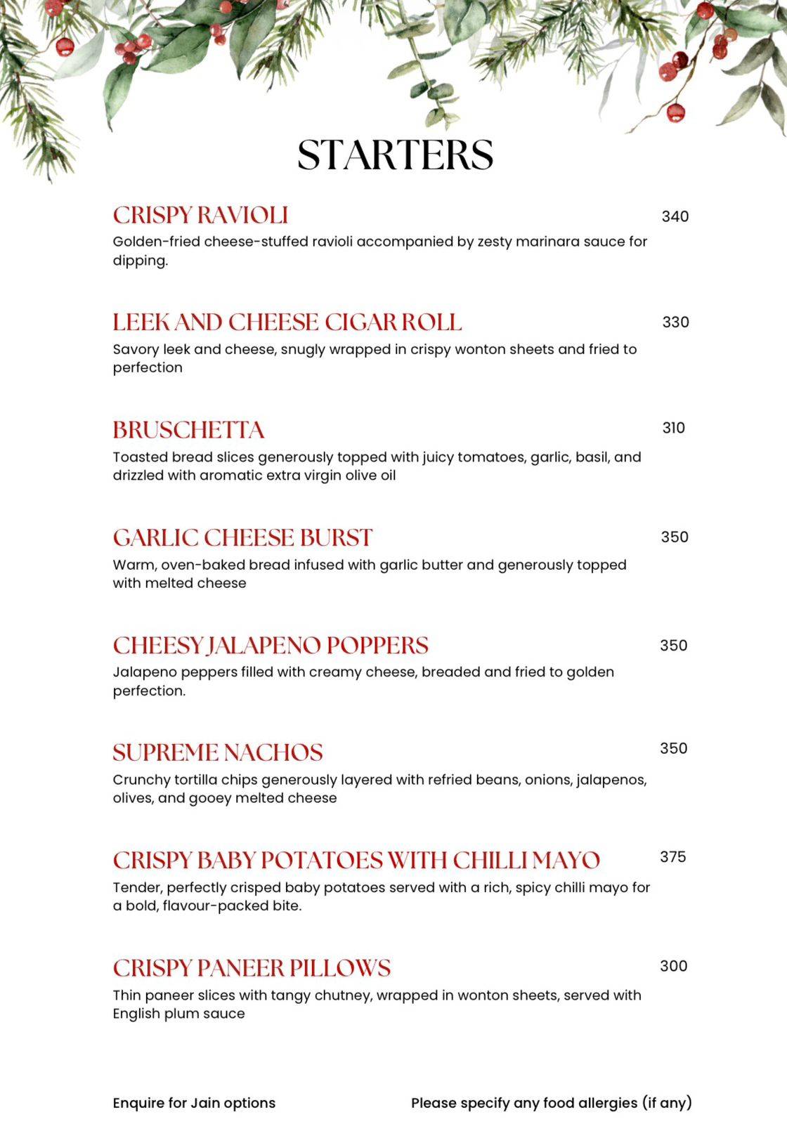 Venezia menu