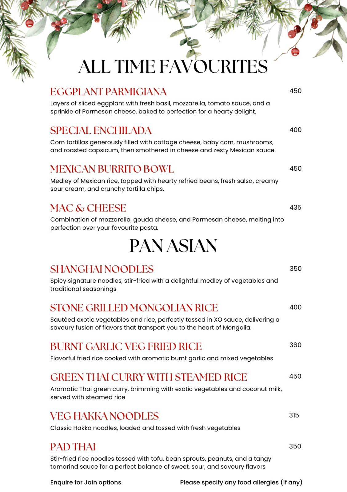 Venezia menu