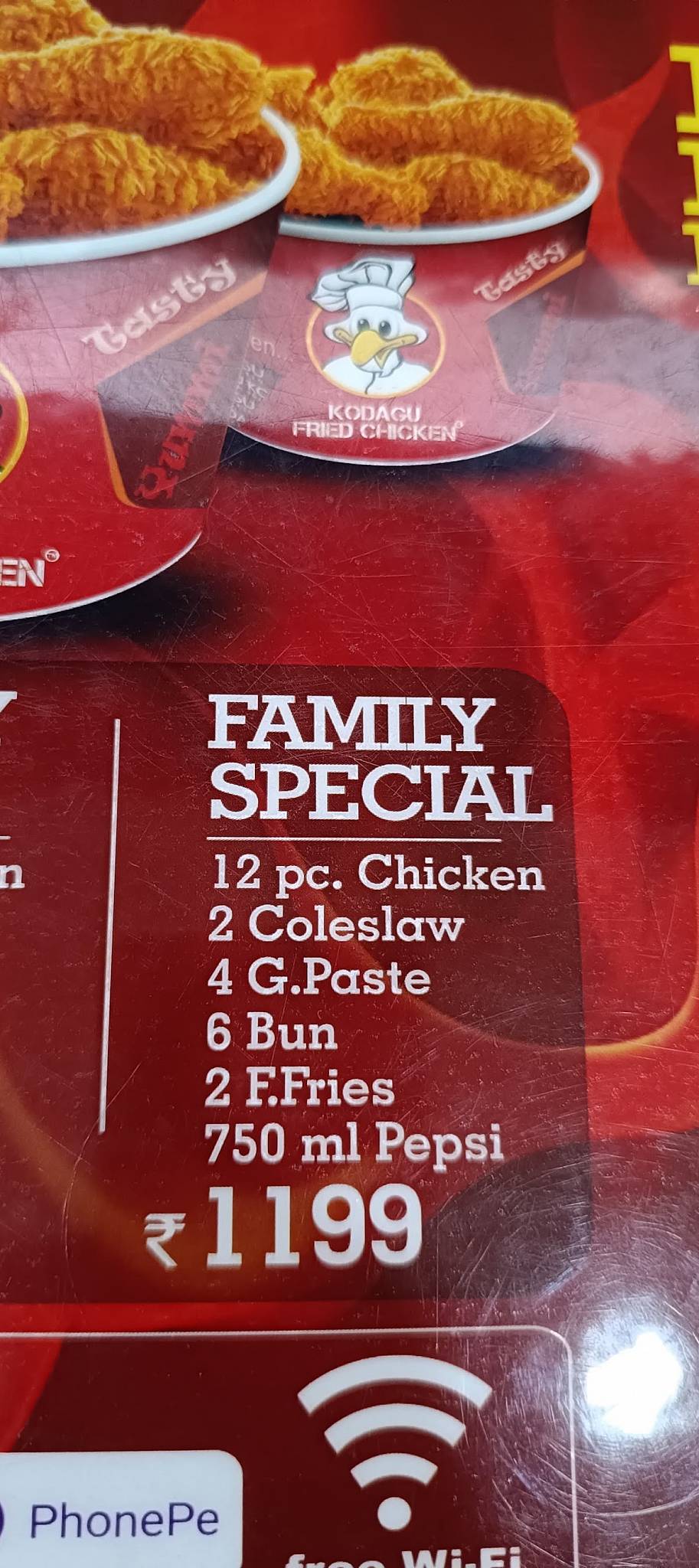 Kodagu Fried Chicken menu