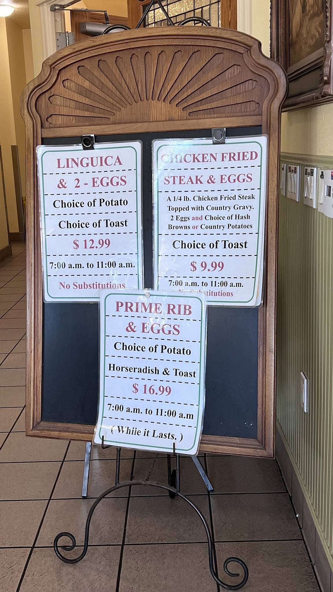 Menu at Vittles Family Restaurant, Anderson