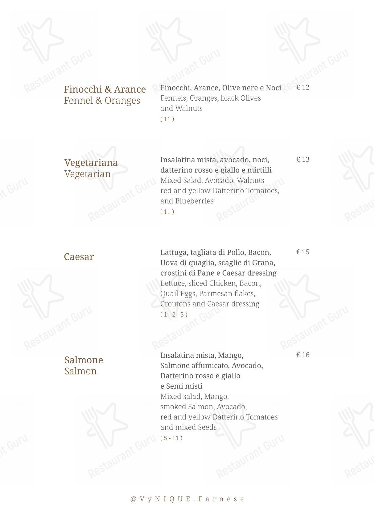 Menu di VyNIQUE Enoteca Regionale del Lazio - Детское