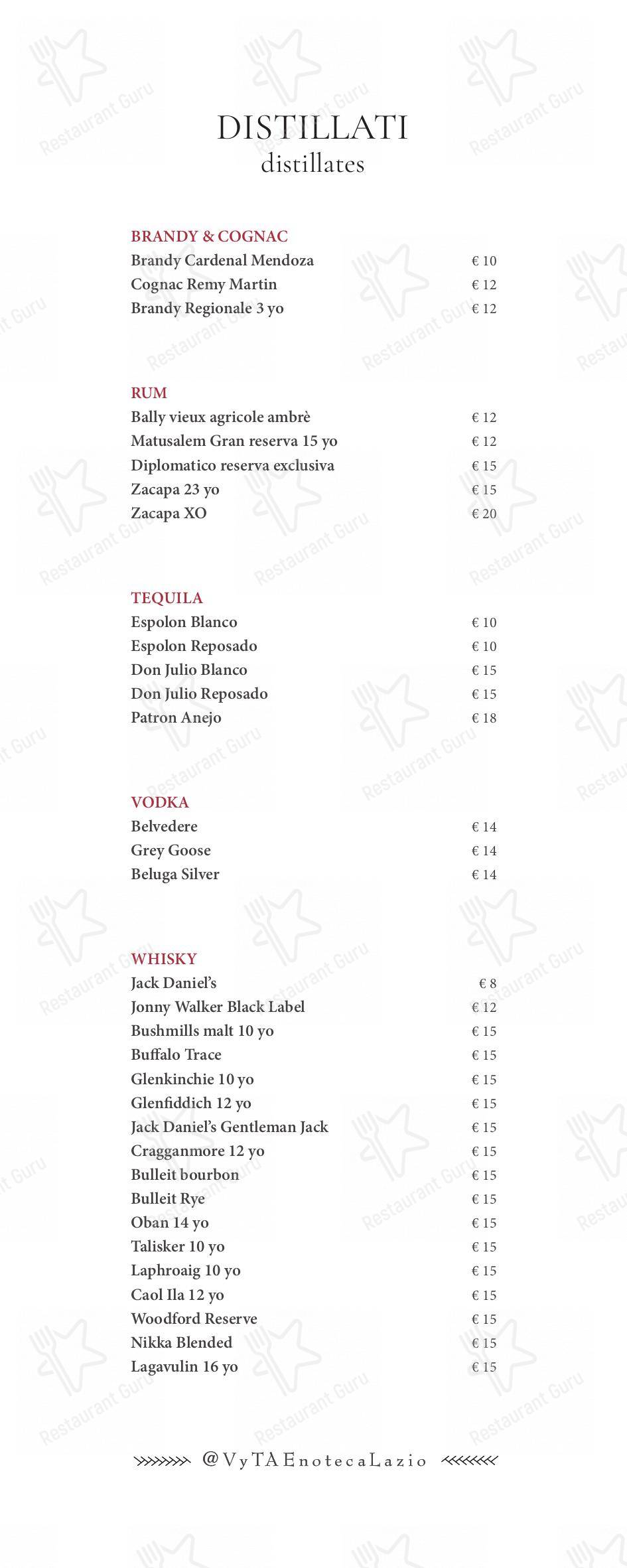 Menu bar per Vyta pub & bar