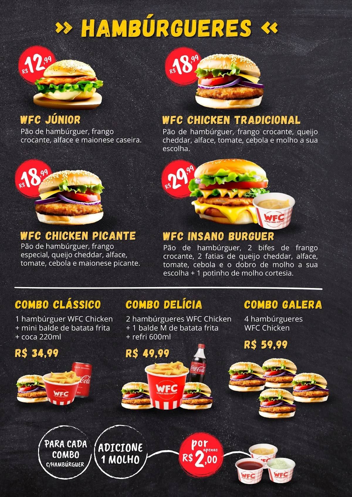 WFC Frango Frito - Esteio/Sapucaia cardápio