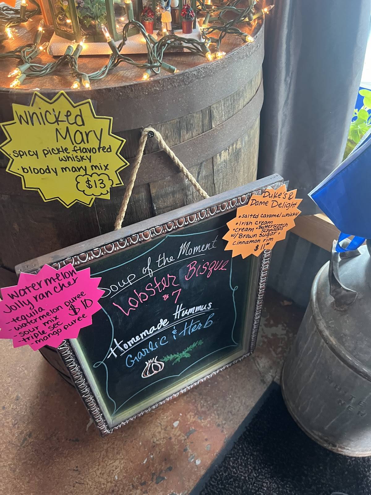 Menu at Wallace's at the Greenhouse restaurant, Homosassa