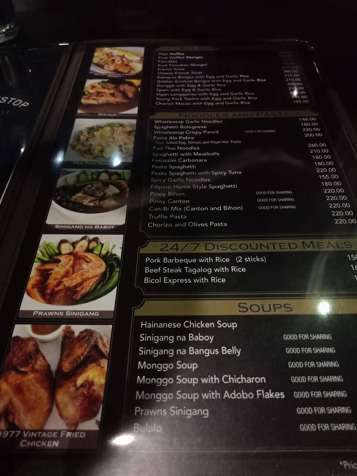 Menu at Whistlestop Jupiter pub & bar, Makati, 28 Jupiter