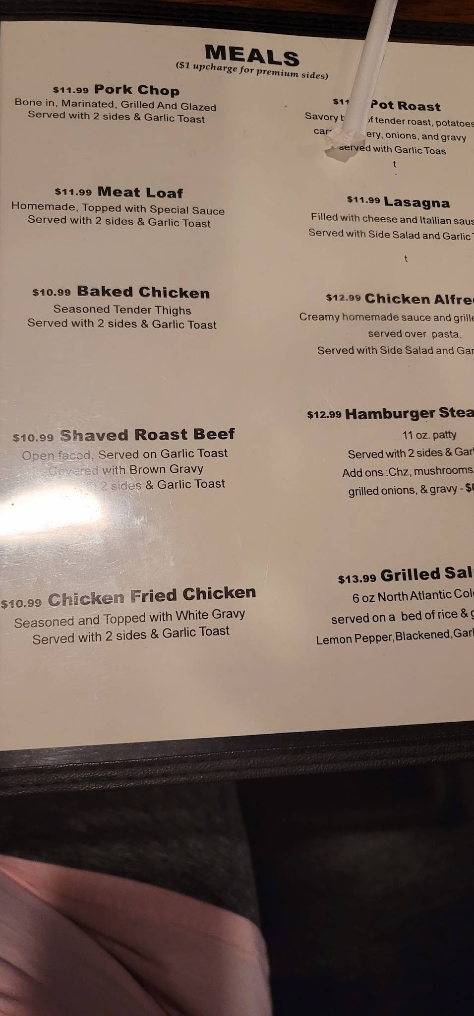 Menu at Salt and Pepper Grill restaurant, White Bluff