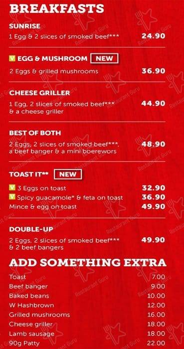 Menu de Wimpy