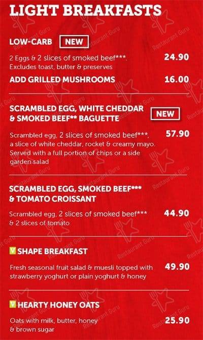 Menu de Wimpy