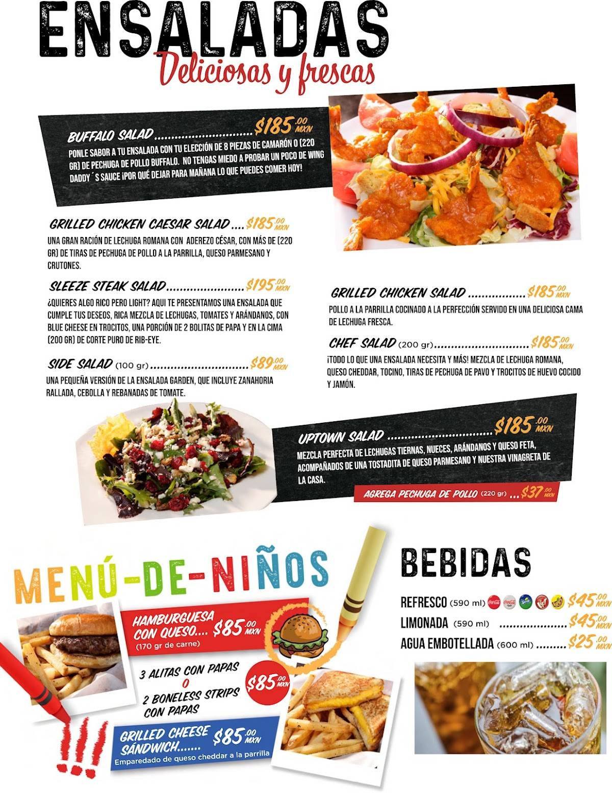 Carta del restaurante Wing Daddy's Tampico, Tampico, Av. Valles 106