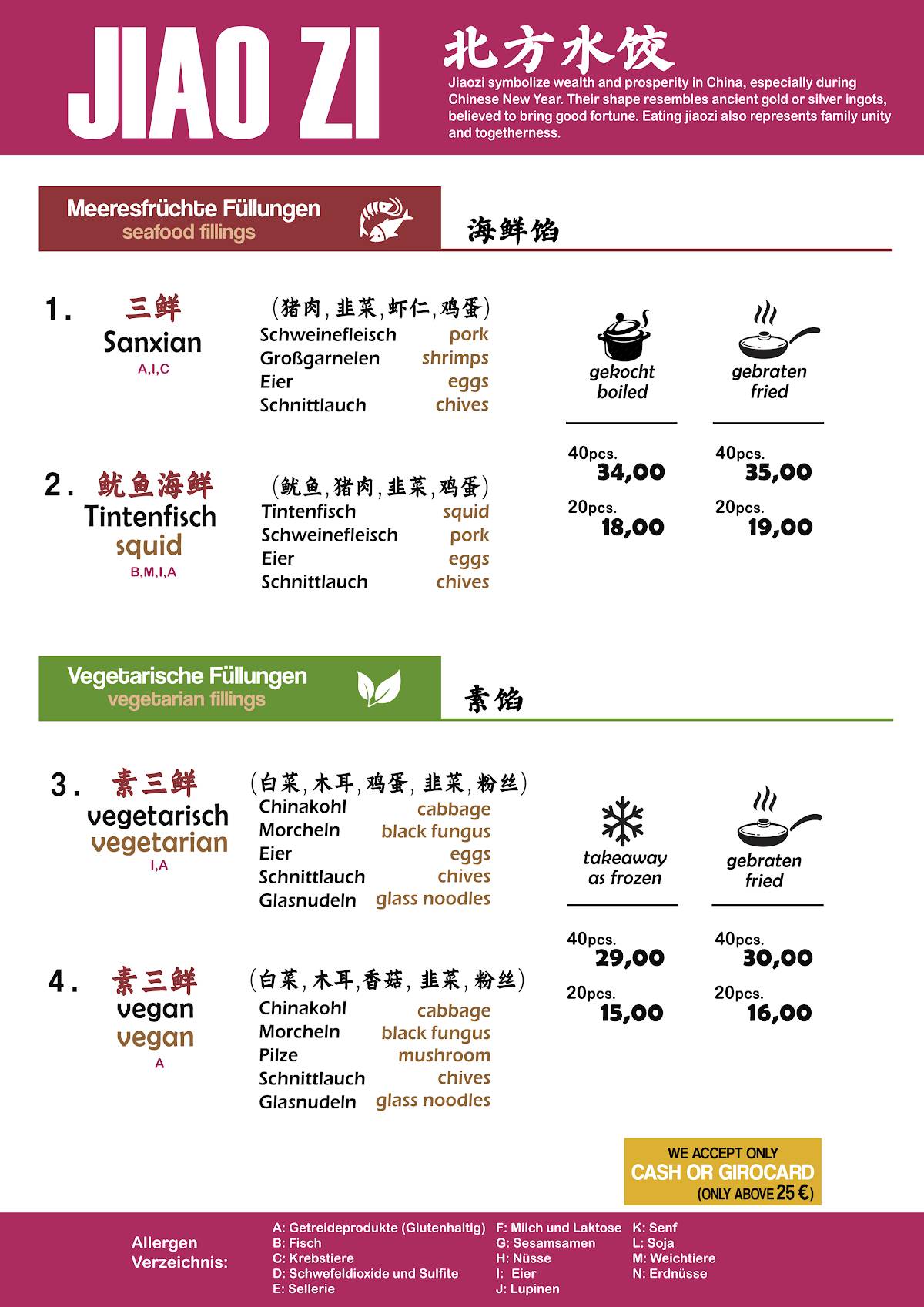 Menu de Wok Show