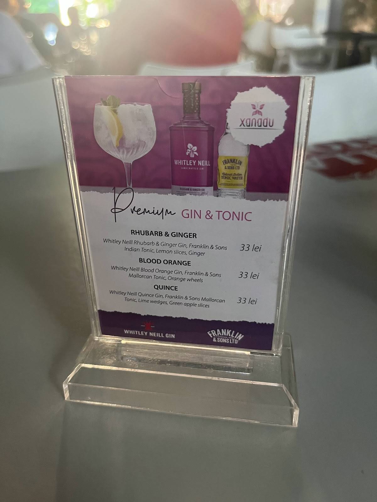 Menu de Xanadu
