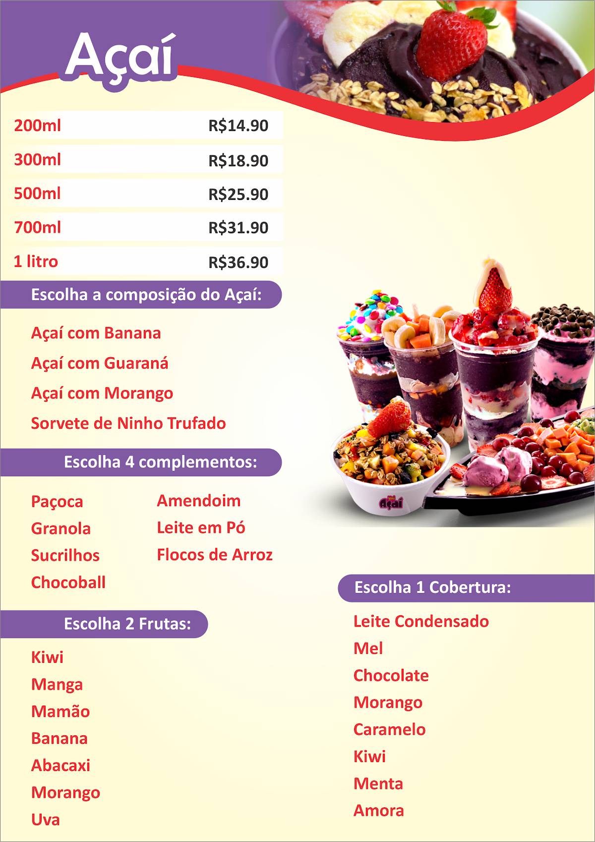 Xuxu Lanches cardápio