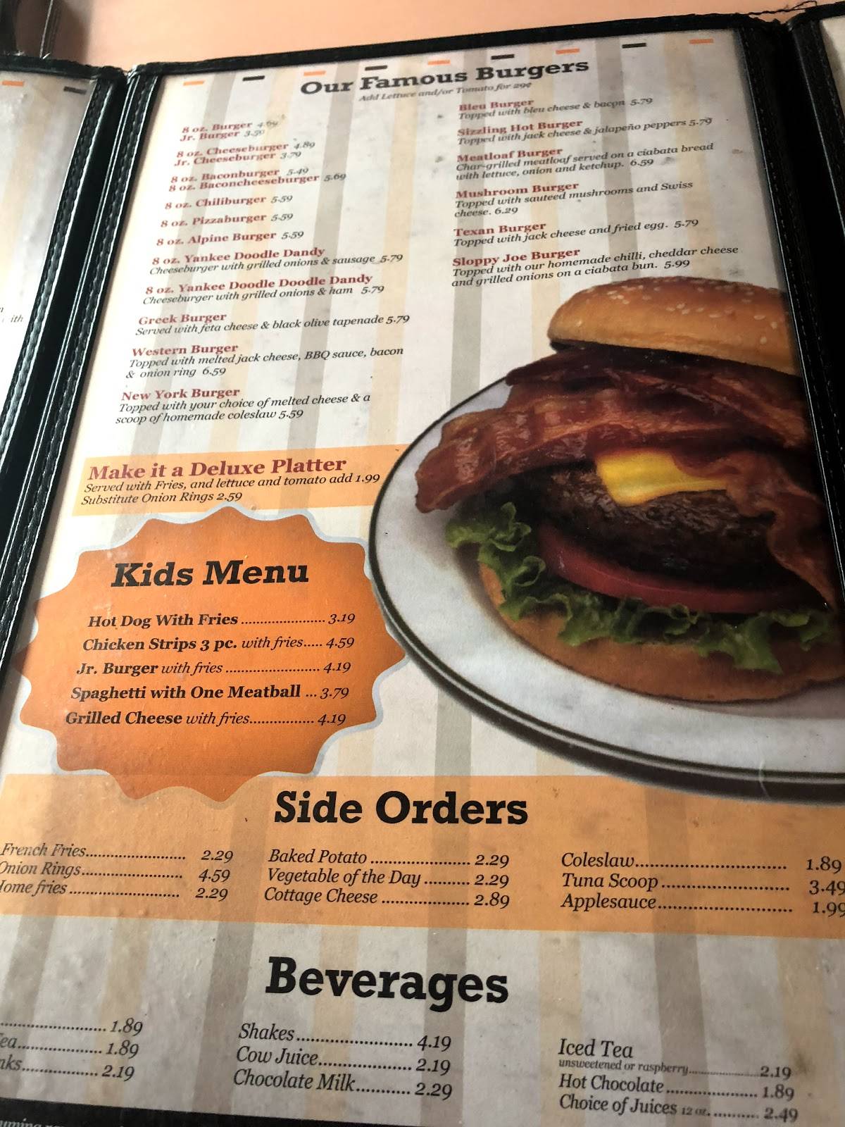 Menu at Yankee Kitchen Restaurant, Vienna Center