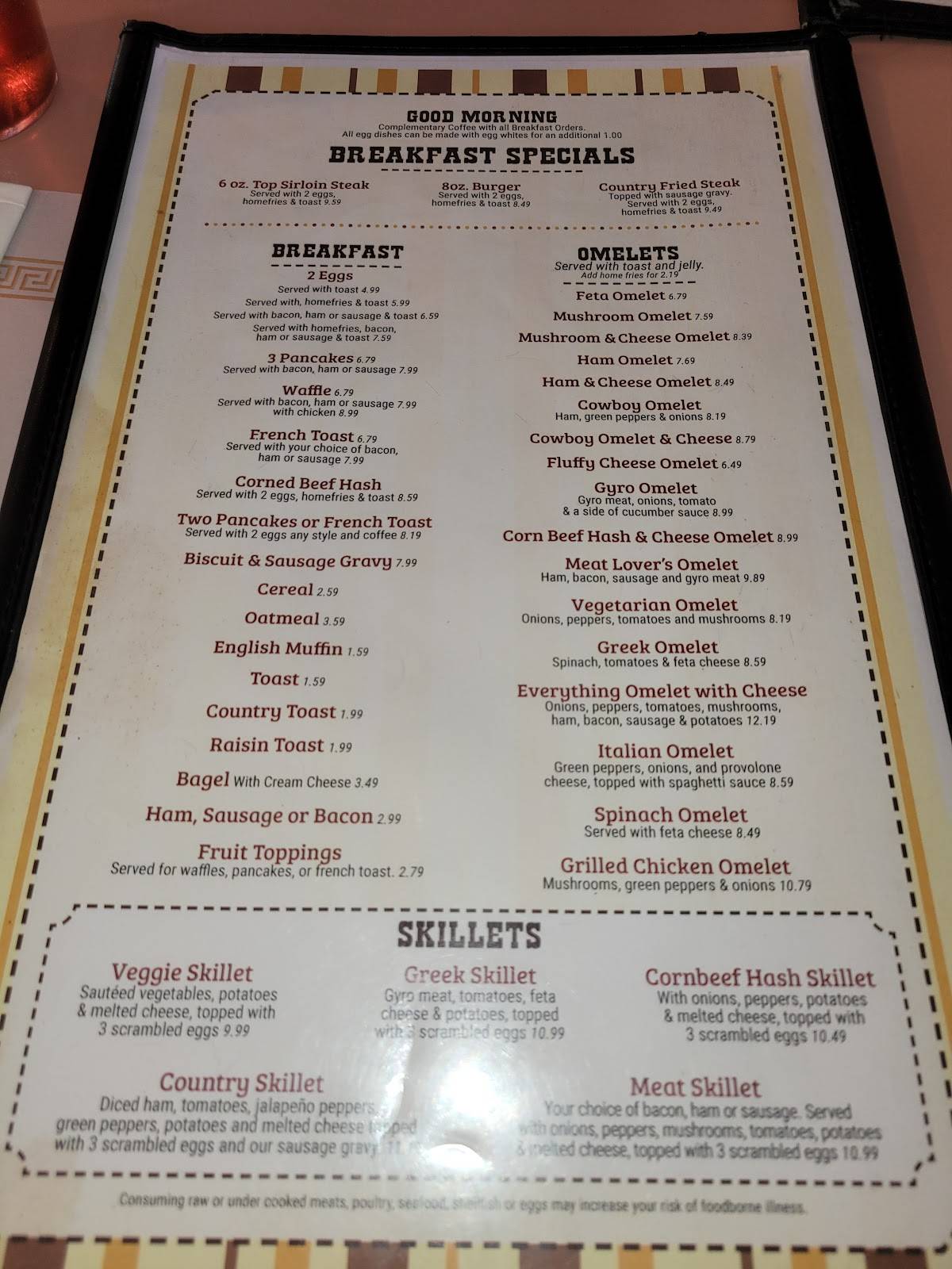 Menu at Yankee Kitchen Restaurant, Vienna Center