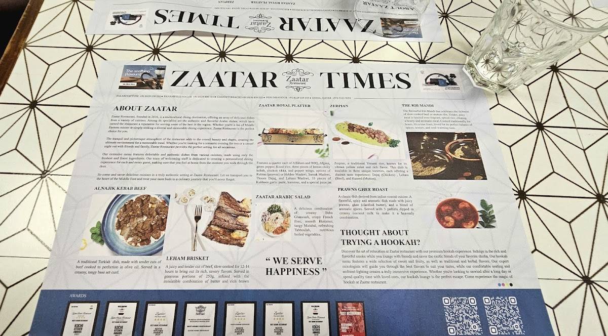 Zaatar Restaurant menu