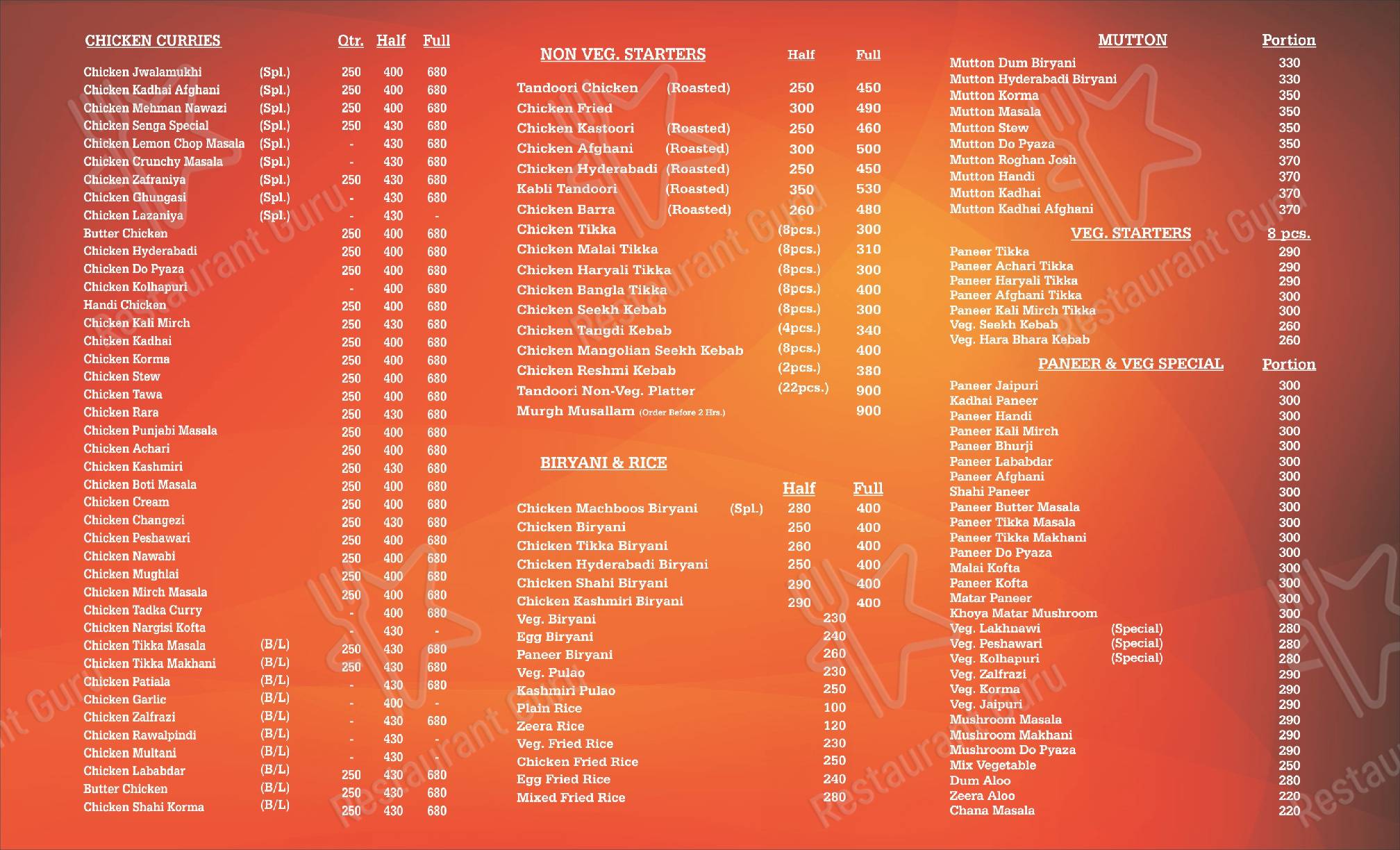 Check out the menu for Zafraan