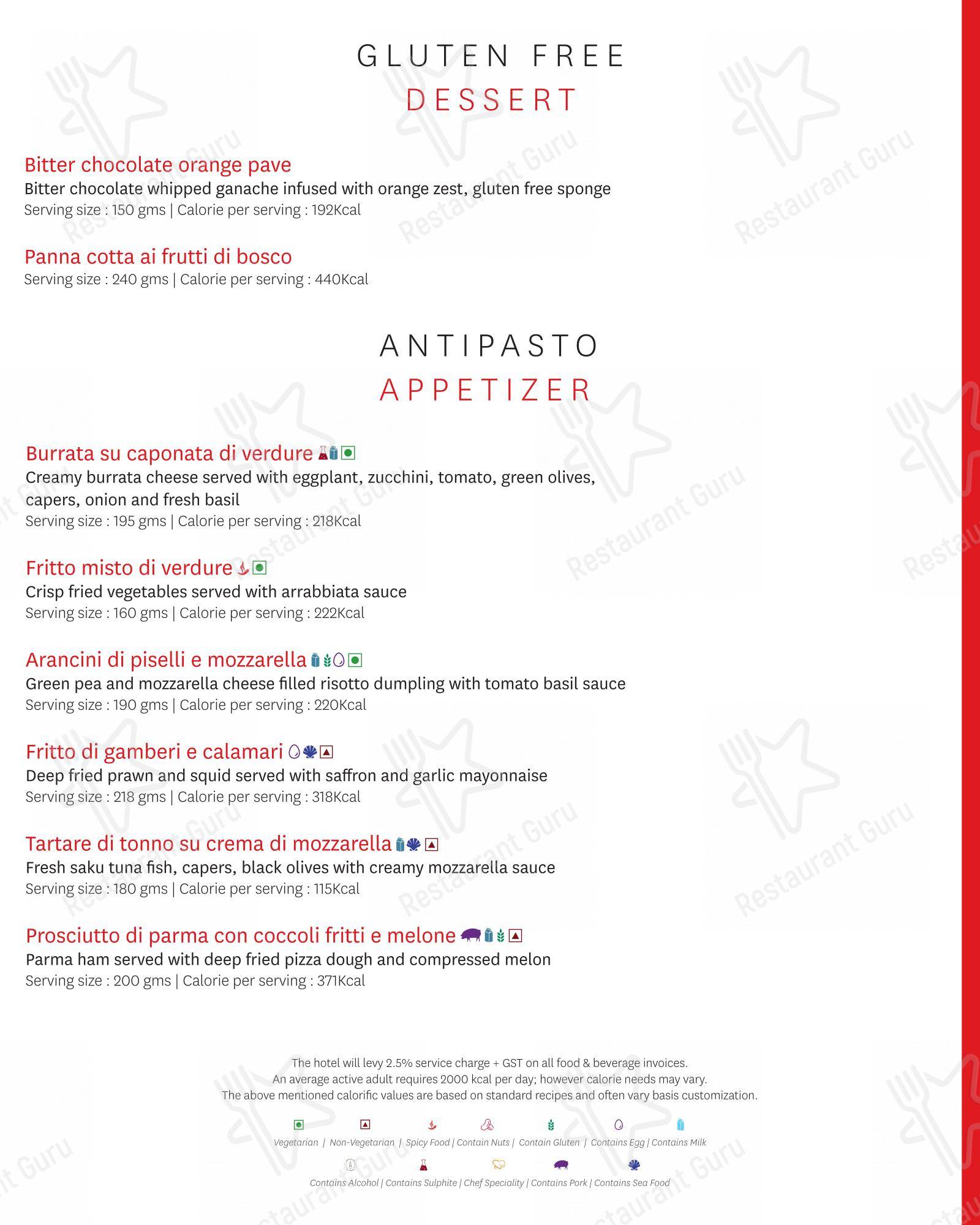 Menu for Zanotta - The Leela Ambience Gurugram in Gurugram