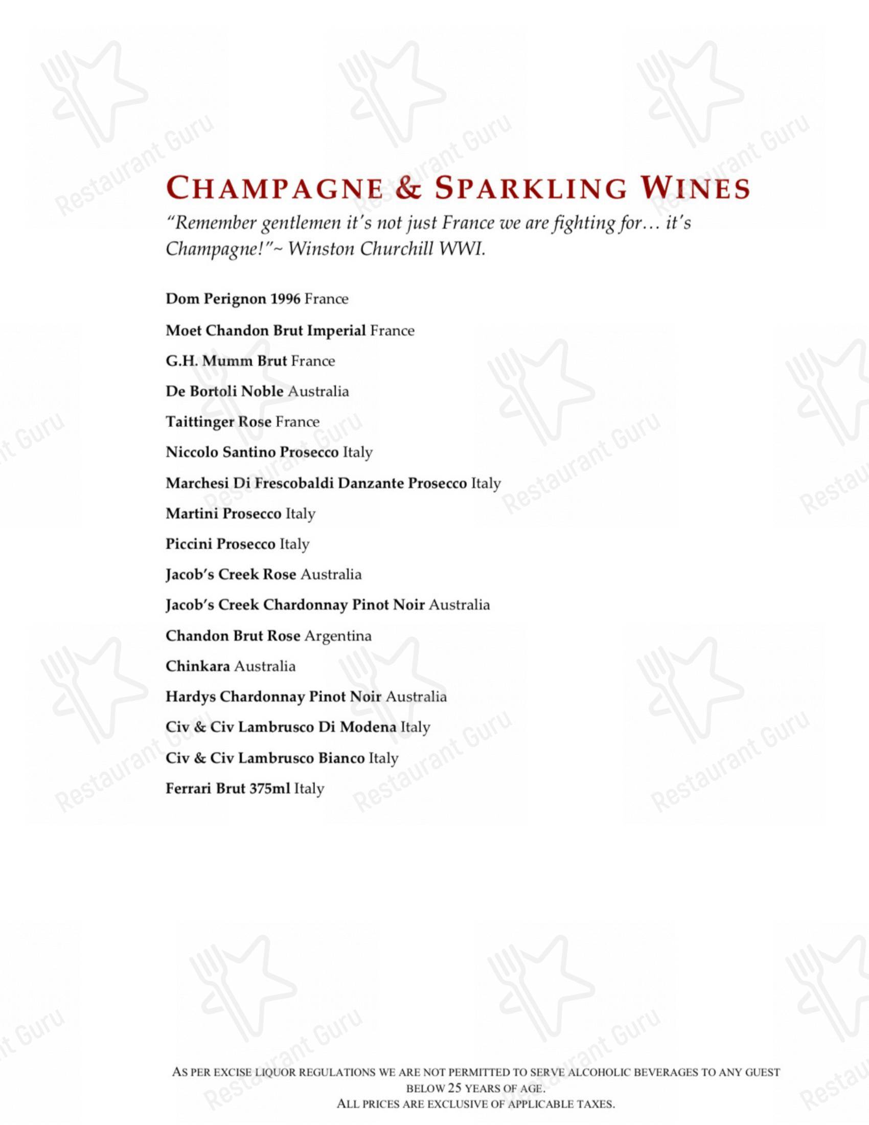 Zanotta - The Leela Ambience Gurugram in Gurugram - Menu bar