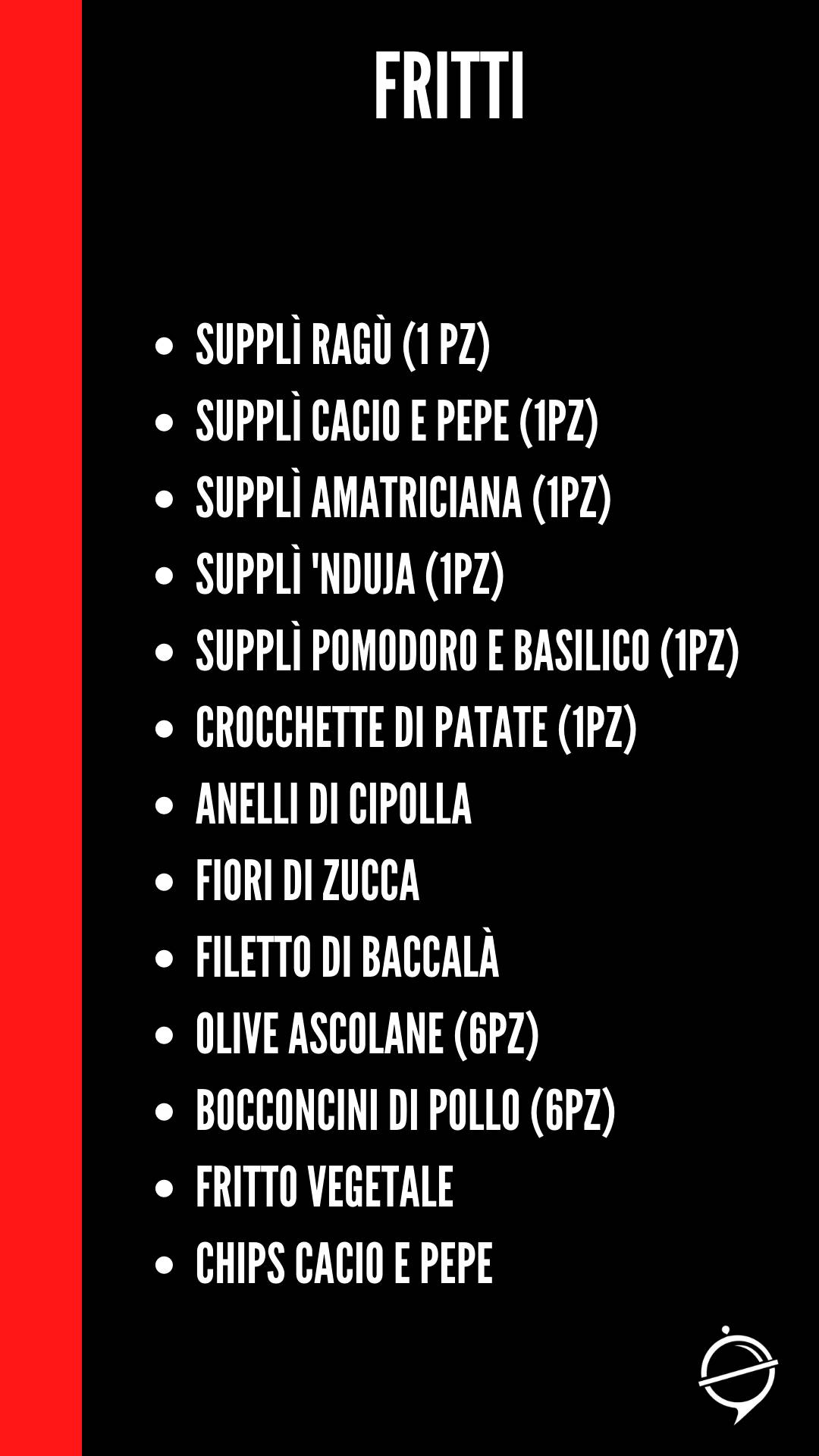 Menu di Zero Punto Zero 