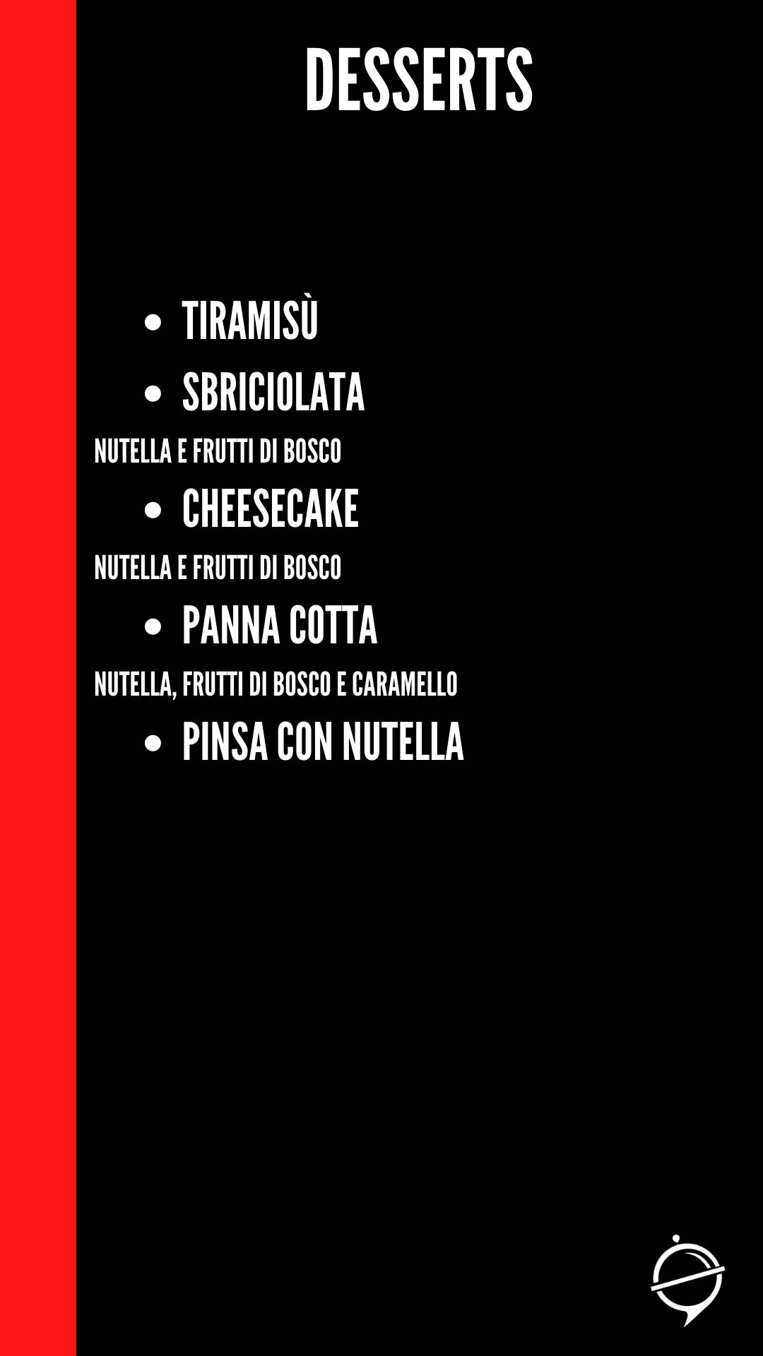 Menu di Zero Punto Zero 