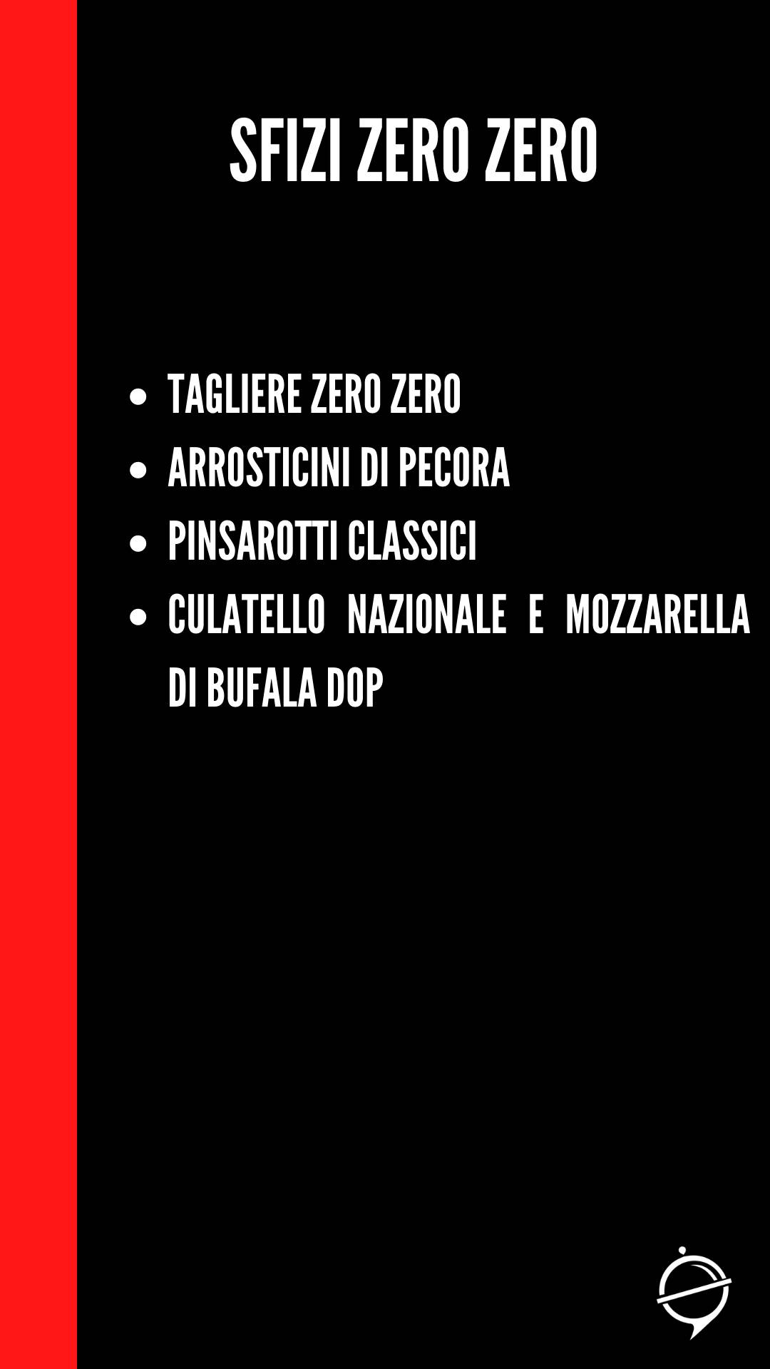 Menu di Zero Punto Zero 