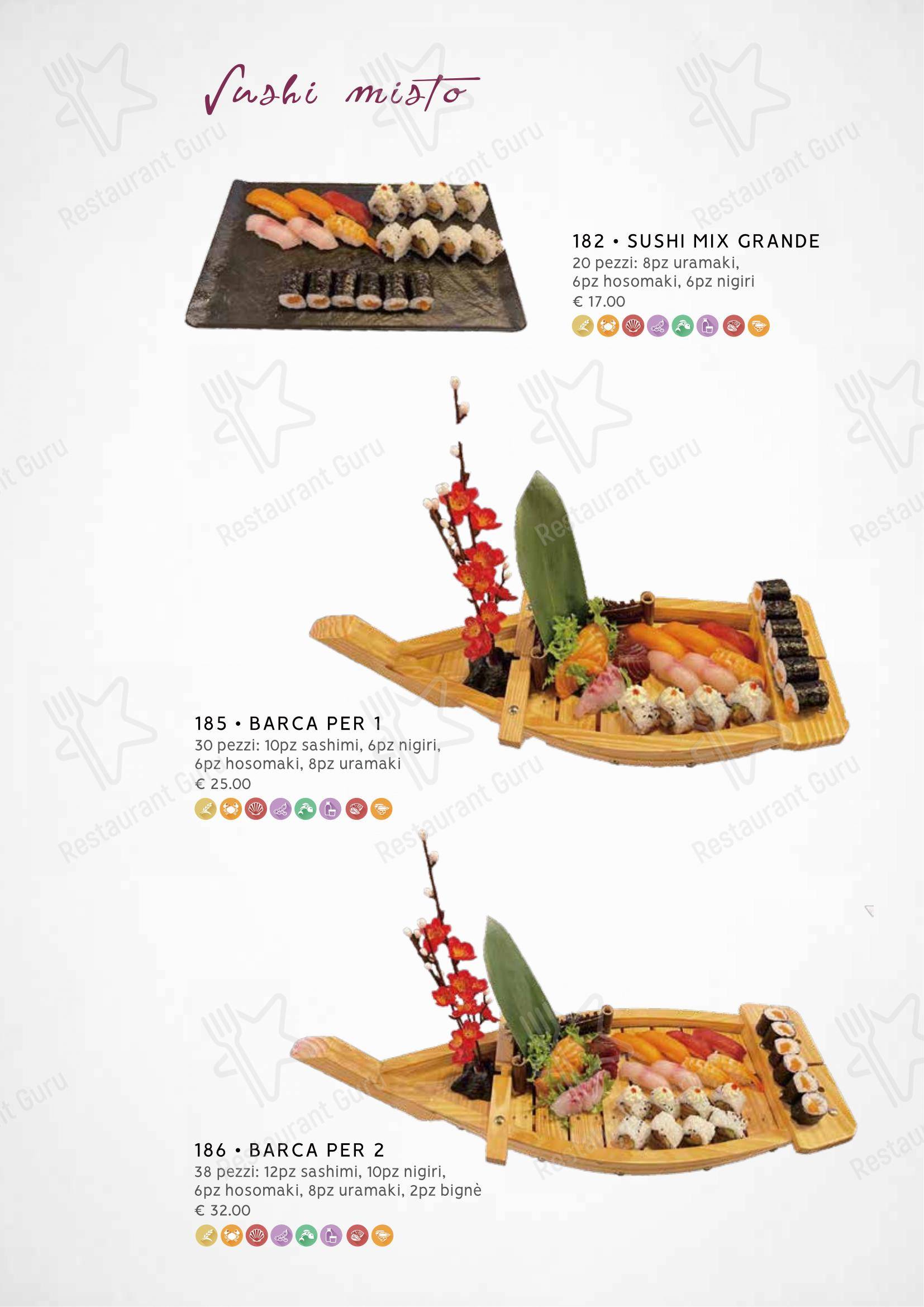 Menu bar per Zuru sushi ristorante