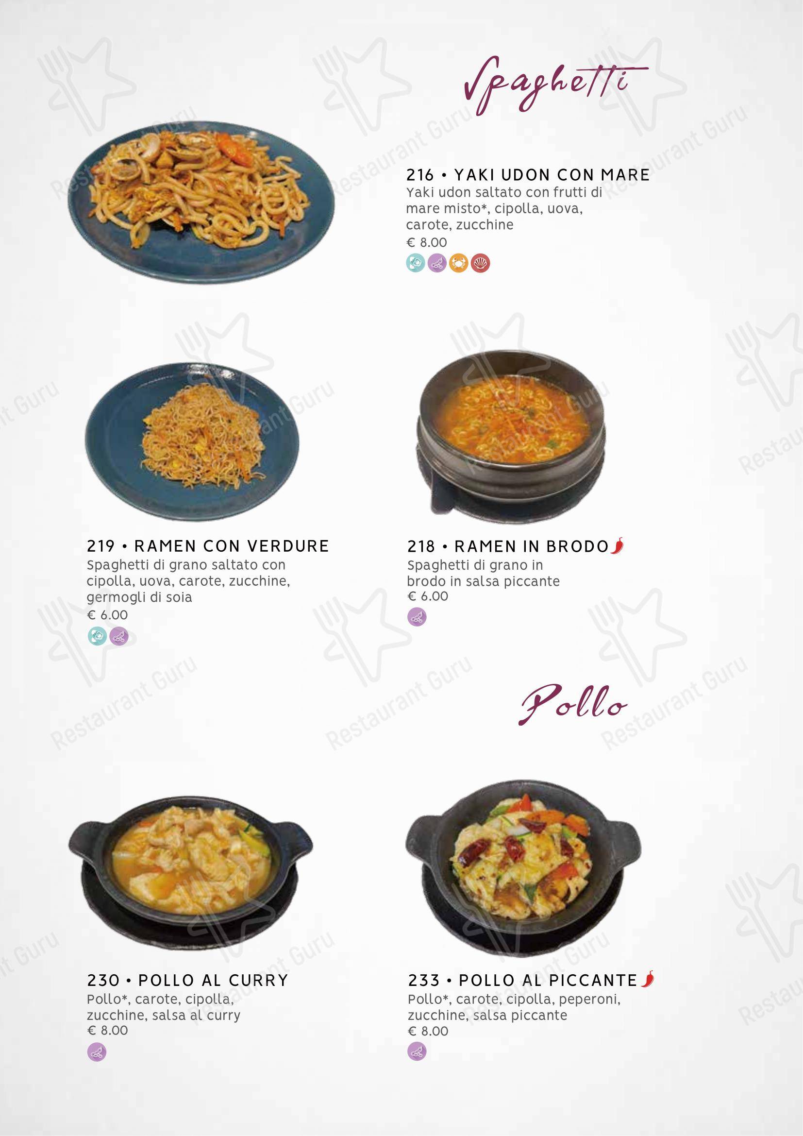 Menu per Zuru sushi ristorante
