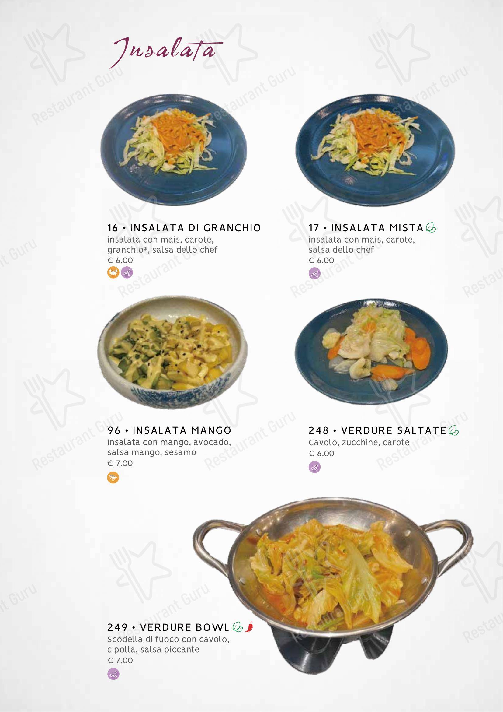 Zuru sushi in Reggio Calabria - Menu bar