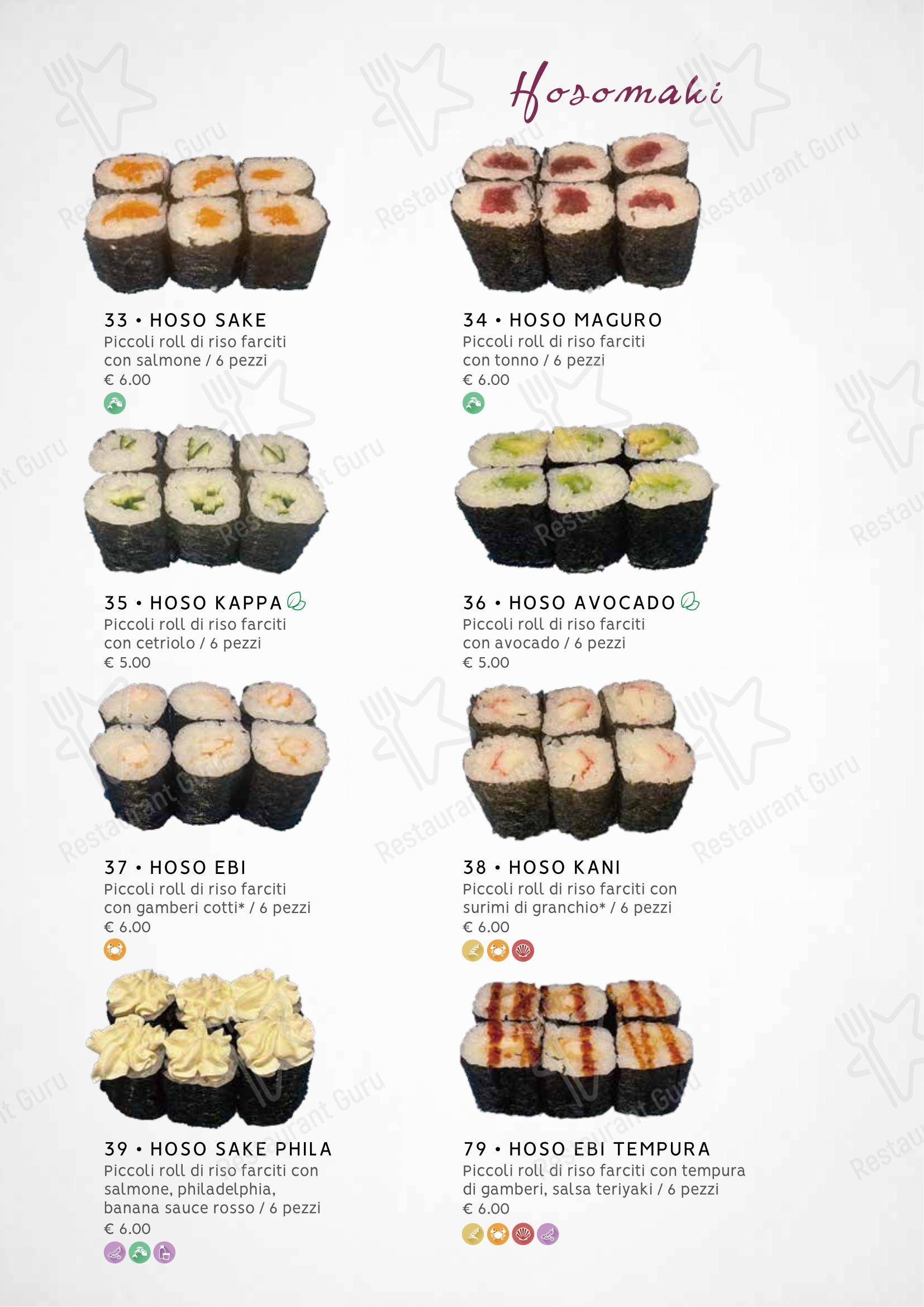 Menu bar per Zuru sushi in Reggio Calabria